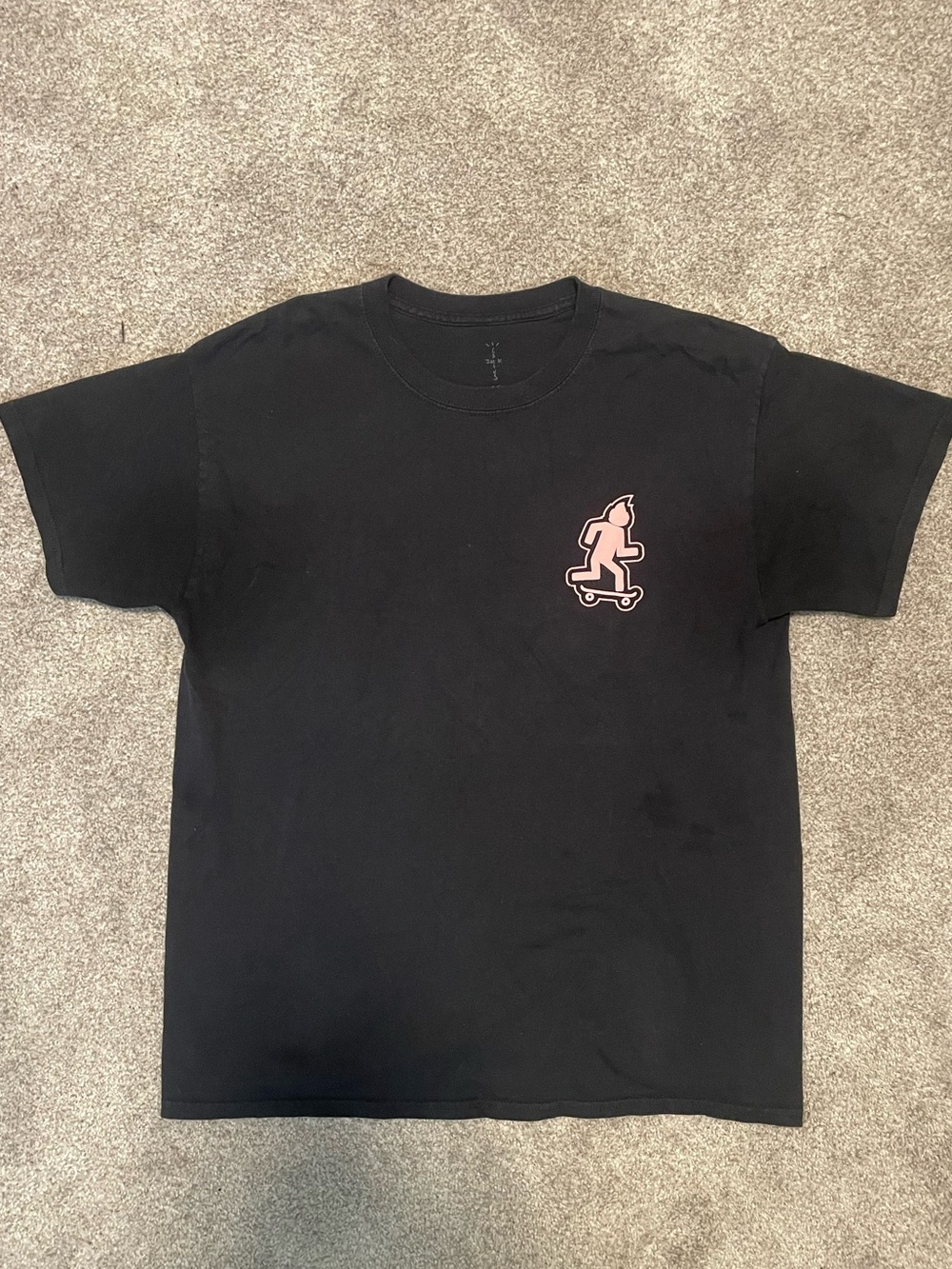 Cactus jack Black Graphic Skate Tee with Pink Logo